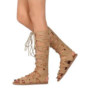 Nature Breeze tall gladiator flat sandals size 9